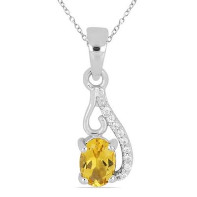 BUY NATURAL CITRINE GEMSTONE CLASSIC PENDANT IN 925 SILVER